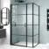 Toulon Matt Black Grid Easy Clean 6mm Pivot Shower Enclosure 1200x900mm