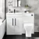 Avon Gloss White Combination Vanity Basin and Atlanta Toilet 1100mm - Black Accents - Left Handed
