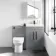 Avon Stone Grey Combination Vanity Basin and Miami Toilet 1100mm - Black Accents