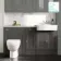 Monaco Graphite Grey Combination Vanity Basin with Marble Top and Seattle Toilet 1500mm