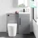 Avon Stone Grey Combination Vanity Basin and Boston Toilet 950mm - Black Accents