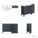 Bermuda Inky Blue Basin Vanity Drawer and Back To Wall Toilet 1300mm (Excludes Pan & Cistern)