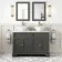 Lucia Graphite Grey Double Vanity with Marble Top & Round Counter Top Basin 1200mm - Brushed Brass Accents