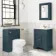 Lucia Inky Blue Basin Vanity 630mm - Brushed Brass Accents