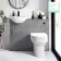 Quartz Stone Grey Combination Vanity Basin and Denver Toilet 950mm - Black Accents