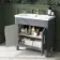 Bermuda Dove Grey Basin Vanity 800mm - Brass Knurled Handles
