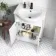 Quartz Gloss White Combination Vanity Basin and Houston Toilet 1150mm - Black Accents