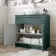Milos Mystic Green Vanity with Oval Basin 800mm - Chrome Handles