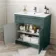 Milos Mystic Green Combination Vanity Basin and Denver Toilet 1300mm - Chrome Handles