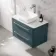 Omaha Mystic Green Wall Hung Drawer Vanity with Marble Top & Curved Counter Top Basin 800mm