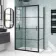 London Matt Black Grid 6mm Sliding Shower Enclosure 1100x700mm