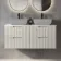 Crete Fluted Linen White Double Wall Hung Drawer Vanity with Marble Top 1200mm - Excludes Counter Top Basin