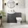 Capri Slate Grey Combination Vanity Basin and Denver Toilet 1150mm - Chrome Handles