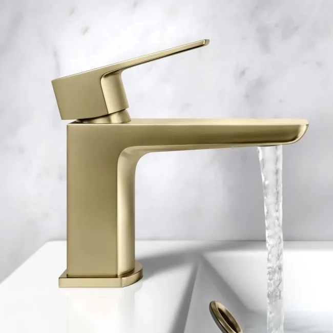 Ribble Brushed Brass Cloakroom Basin Mixer Tap