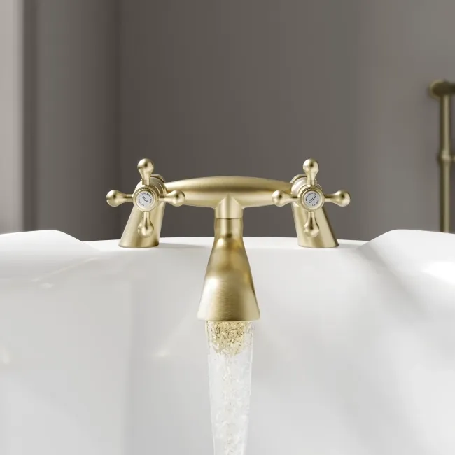 Bray Traditional Brushed Brass Bath Filler