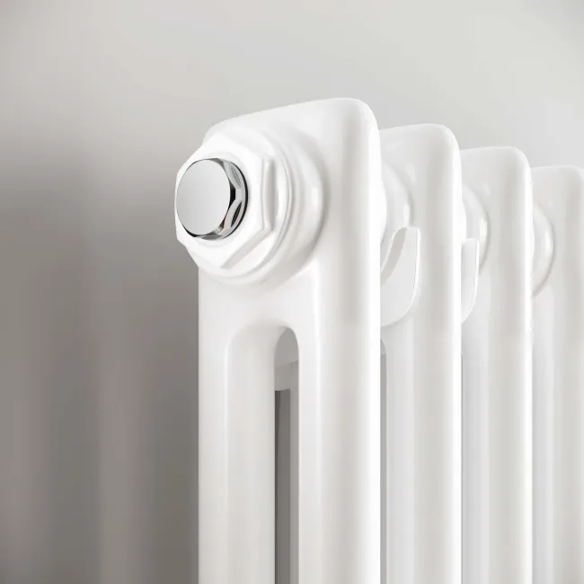 Athens White Double Column Vertical Traditional Radiator 1800x470mm