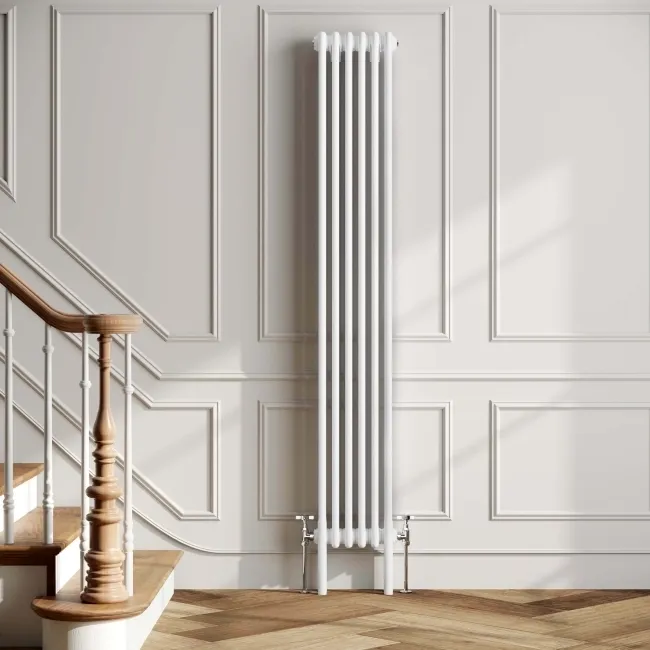 Athens White Triple Column Vertical Traditional Radiator 1800x290mm