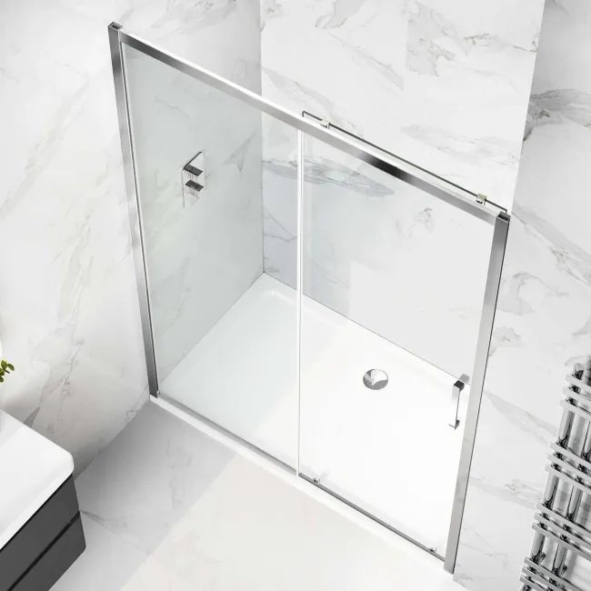 Hamburg Easy Clean 8mm Sliding Shower Door 1400mm - Easy Fix Feature