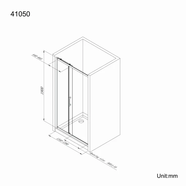 Hamburg Easy Clean 8mm Sliding Shower Door 1400mm - Easy Fix Feature
