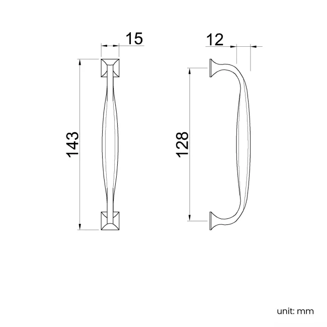 Chrome Traditional Furniture Handle