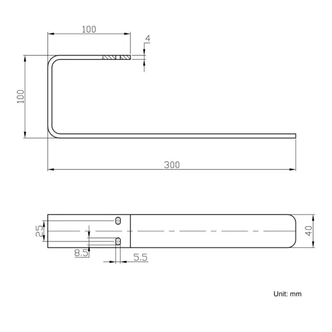 Chrome Towel Hanger 300mm for Single Flat Panel Radiator