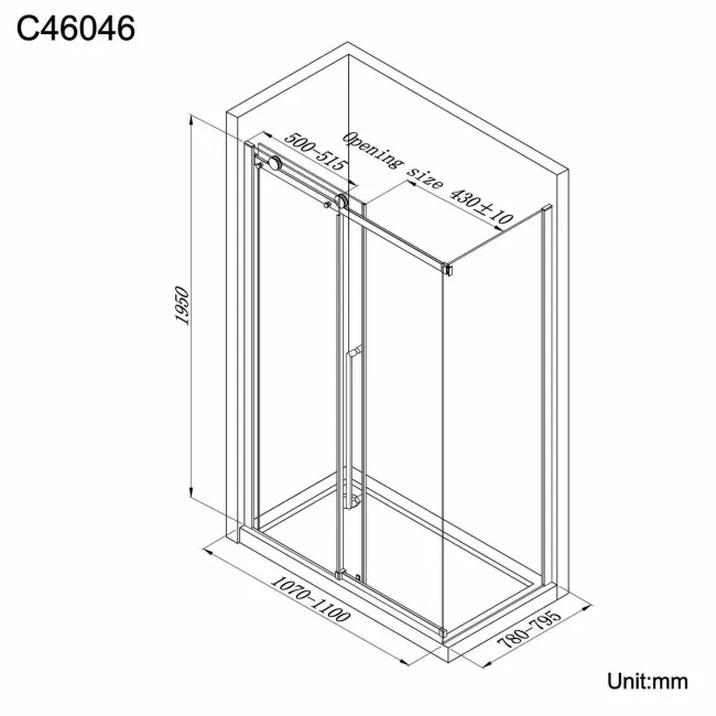 Oslo Premium Easy Clean 8mm Sliding Shower Enclosure 1100x800mm