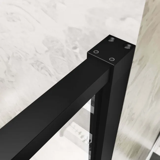 Helsinki Matt Black Premium Easy Clean 8mm Hinged Shower Enclosure 1400x900mm