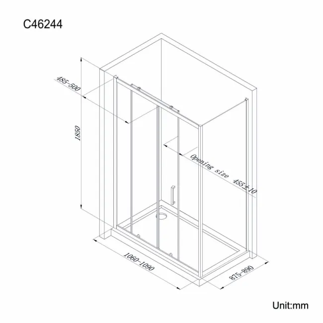 London 6mm Sliding Shower Enclosure 1100x900mm