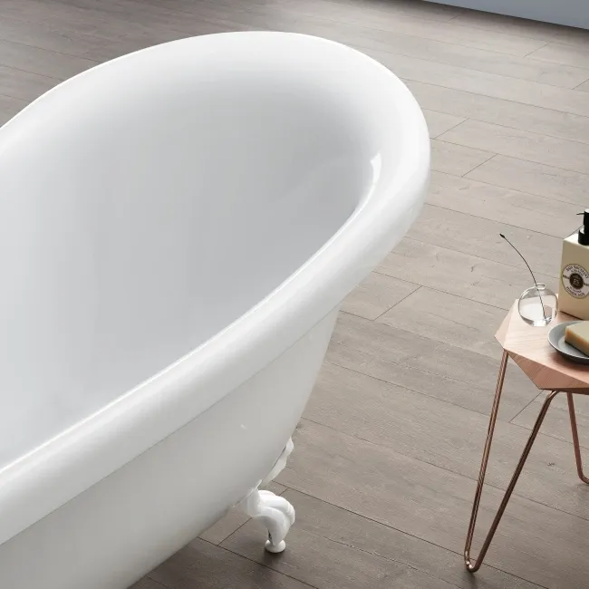 Highbury 1700mm Roll Top Slipper Bath - White Ball Feet