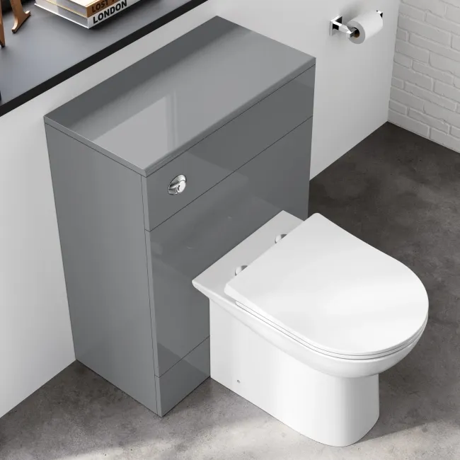 Harper Stone Grey Back To Wall Unit and Aruba Toilet