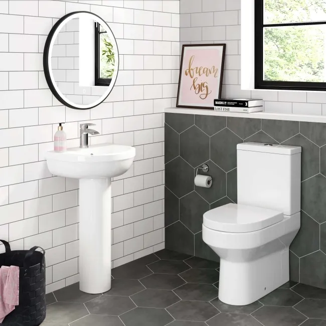 Denver Rimless Fully Back to Wall Close Coupled Toilet With Soft Close Seat