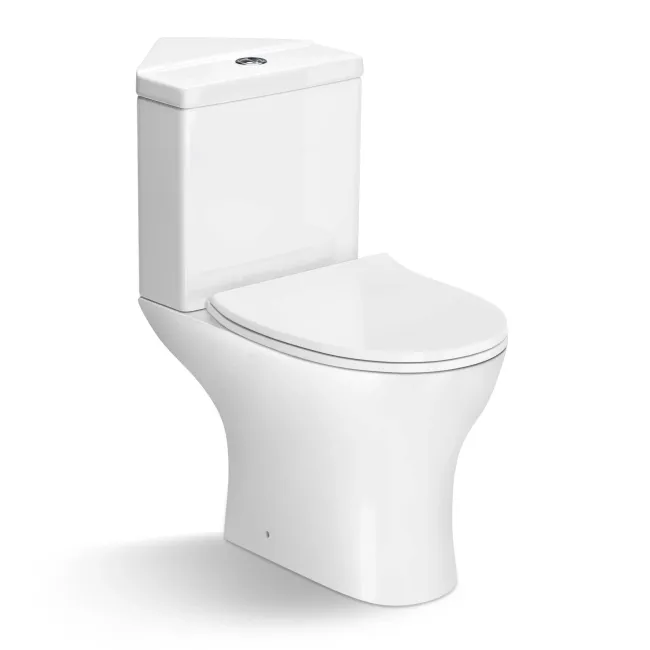 Orlando Close Coupled Corner Toilet With Soft Close Slim Seat