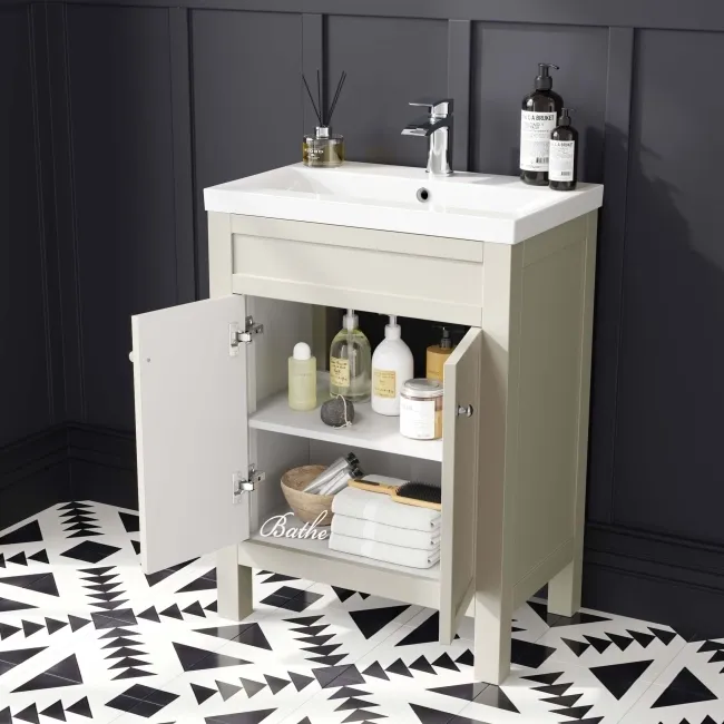 Bermuda Chalk White Basin Vanity 600mm