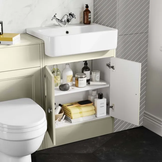 Monaco Chalk White Combination Vanity Basin And Seattle Toilet 1200mm