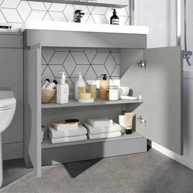 Trent Stone Grey Combination Vanity Basin and Aruba Toilet 1300mm