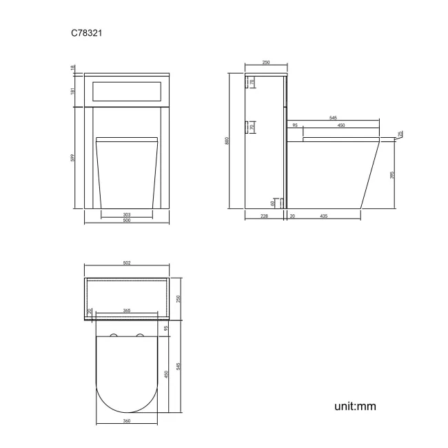 Bermuda Traditional Graphite Grey Slimline Back To Wall Unit and Boston Toilet