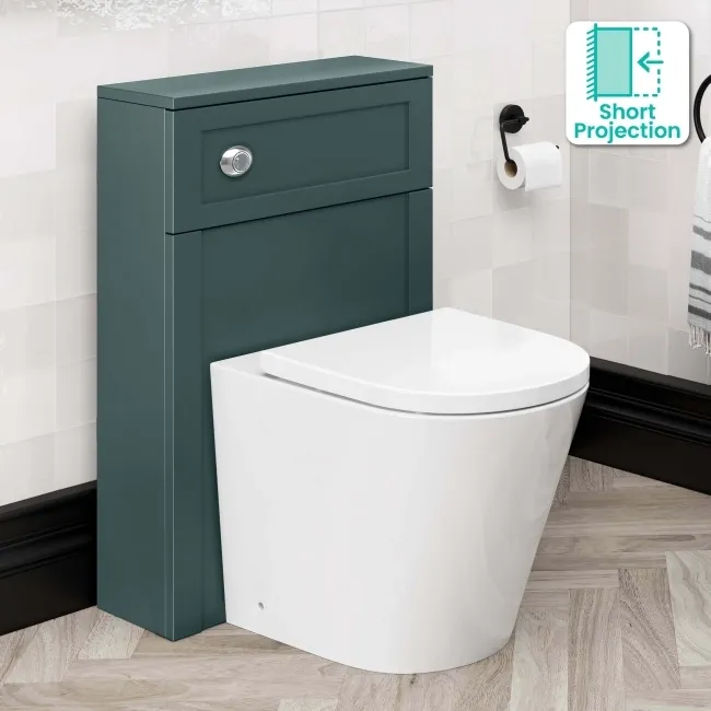 Bermuda Traditional Midnight Green Slimline Back To Wall Unit and Boston Toilet