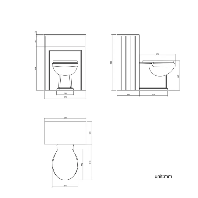 Traditional Midnight Green Back To Wall Unit and Hudson Toilet with Wooden Seat
