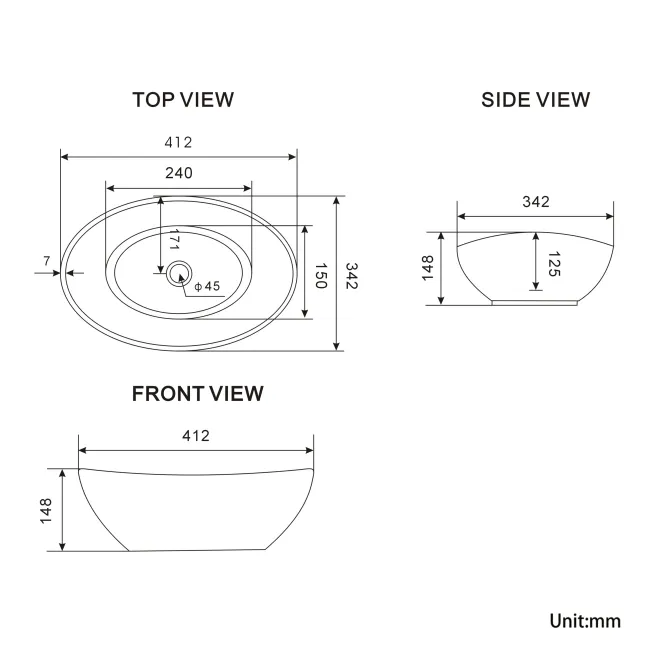 Lucia Chalk White Vanity with Marble Top & Oval Counter Top Basin 640mm - Brass Knurled Handles