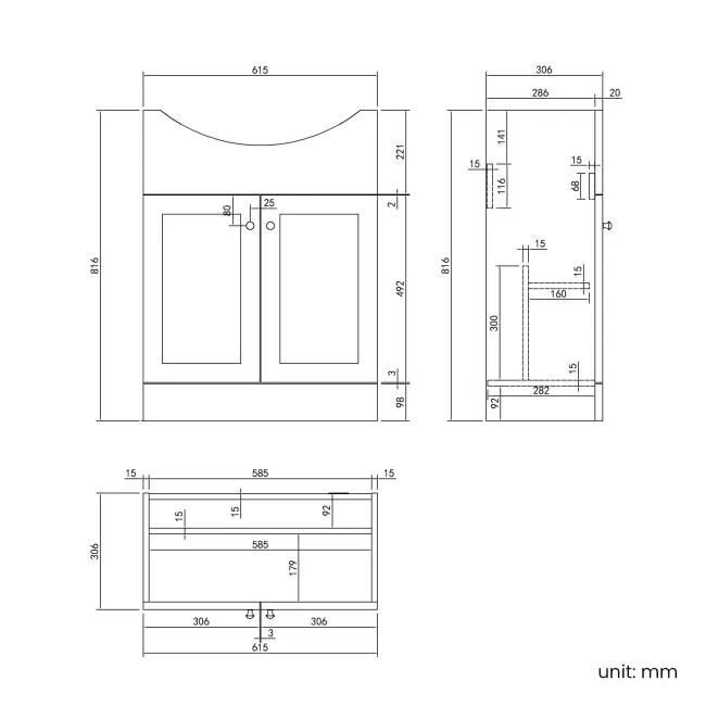 Capri Fog Grey Basin Vanity and Back To Wall Unit 1150mm (Excludes Toilet) - Chrome Handles