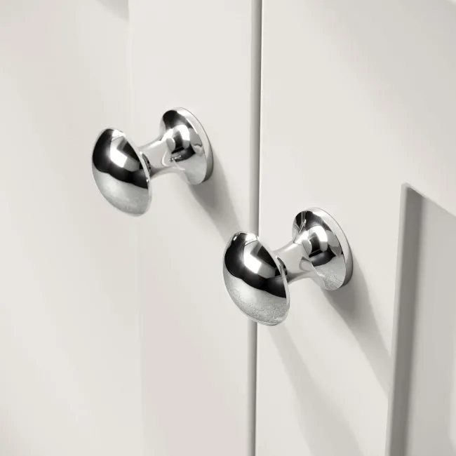 Milos Cotton White Basin Vanity 500mm - Chrome Handles