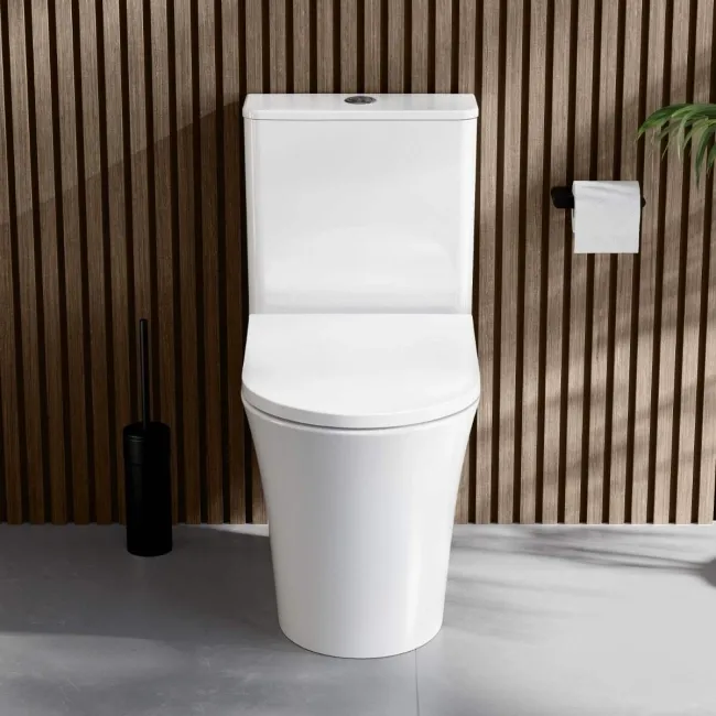Tucson Rimless Close Coupled Toilet With Premium Soft Close Seat
