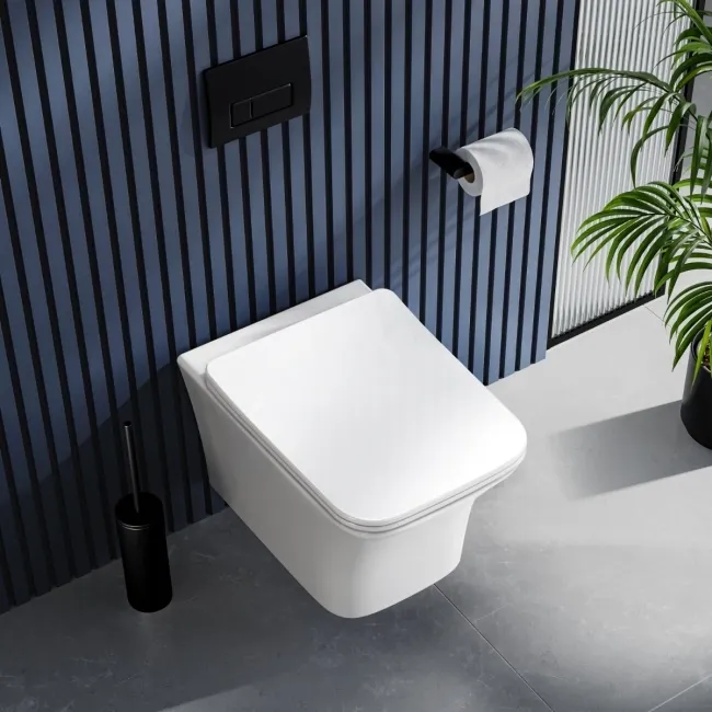 Houston Rimless Wall Hung Toilet With Premium Soft Close Slim Seat