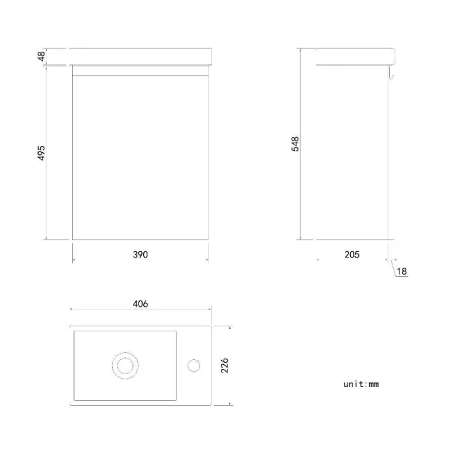 Trent Gloss White Cloakroom Wall Hung Basin Vanity 400mm and Toilet Set