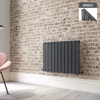 Faro Anthracite Single Flat Panel Horizontal Radiator 600x770mm