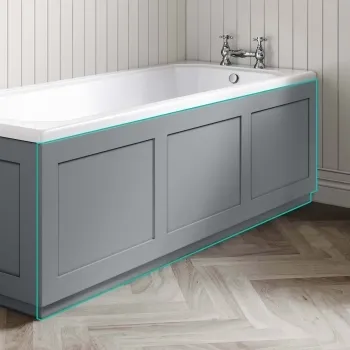 Traditional Fog Grey Wooden Bath Front Panel 1700mm