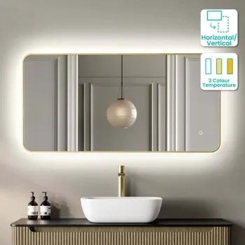 Olivia Brushed Brass Backlit llluminated LED Mirror 600x1200mm