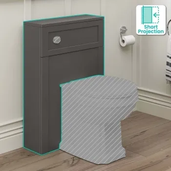 Graphite Grey Slimline Back To Wall Toilet Unit 500mm