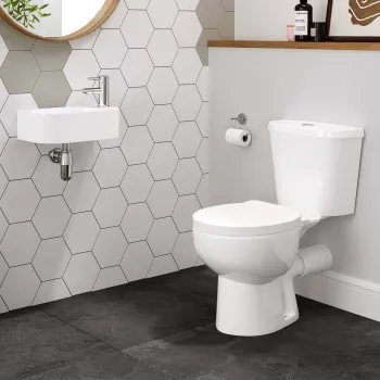 Georgia Cloakroom Wall Hung Basin and Toilet Set - Left Handed