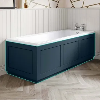 Traditional Navy Blue Wooden Bath Panel Pack 1700x680mm
